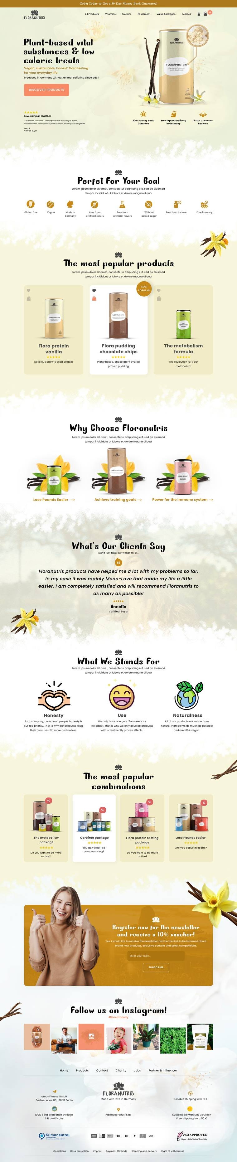 Vital Supplement Co project screenshot