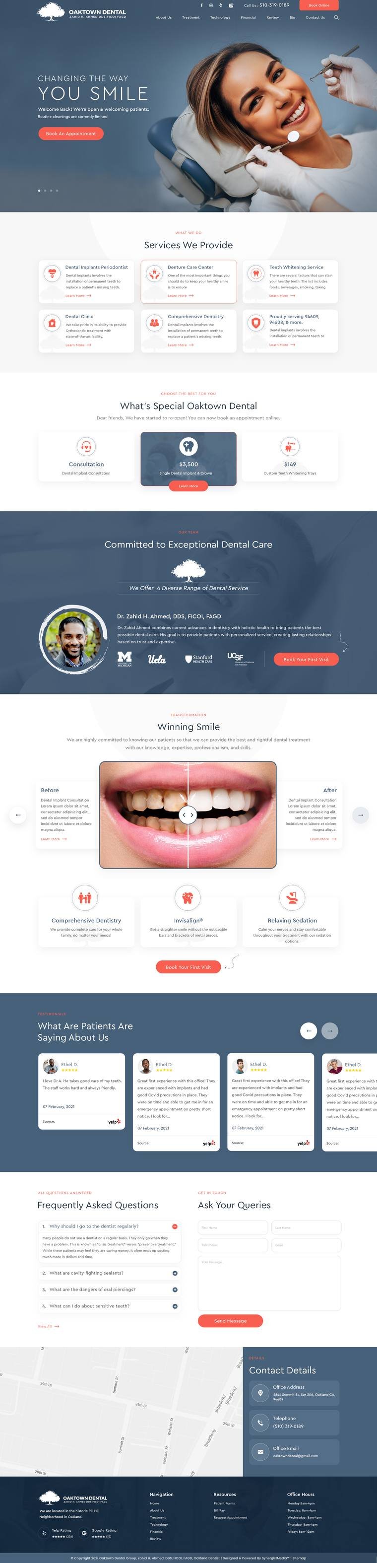 Smile Care Clinic project screenshot